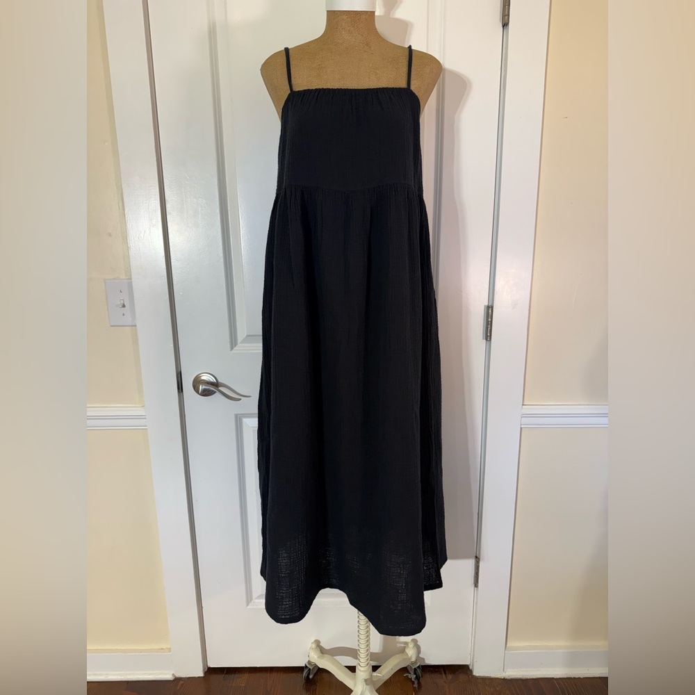 Eddie Bauer Black Woven Texture Dress